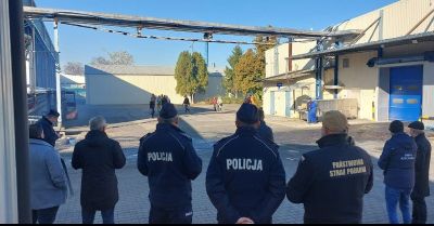 Ćwiczenia służb w zakładzie Scandic Food w Lipsku